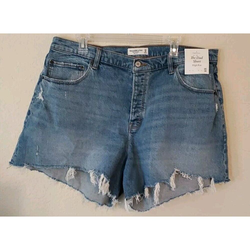 Abercrombie & Fitch Light Blue Distressed Denim Jean Shorts